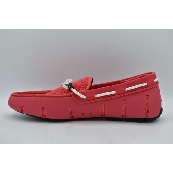 SWIMS Mens Size 8 Braided Lace Campari Red Pink Coral Slip On Loafers Shoes main image 4